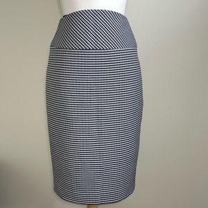 Express Houndstooth Pencil Skirt with Slit in Back